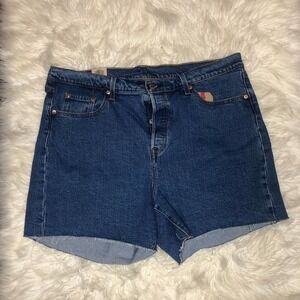 nwt levi's 501 denim high rise shorts size 16W